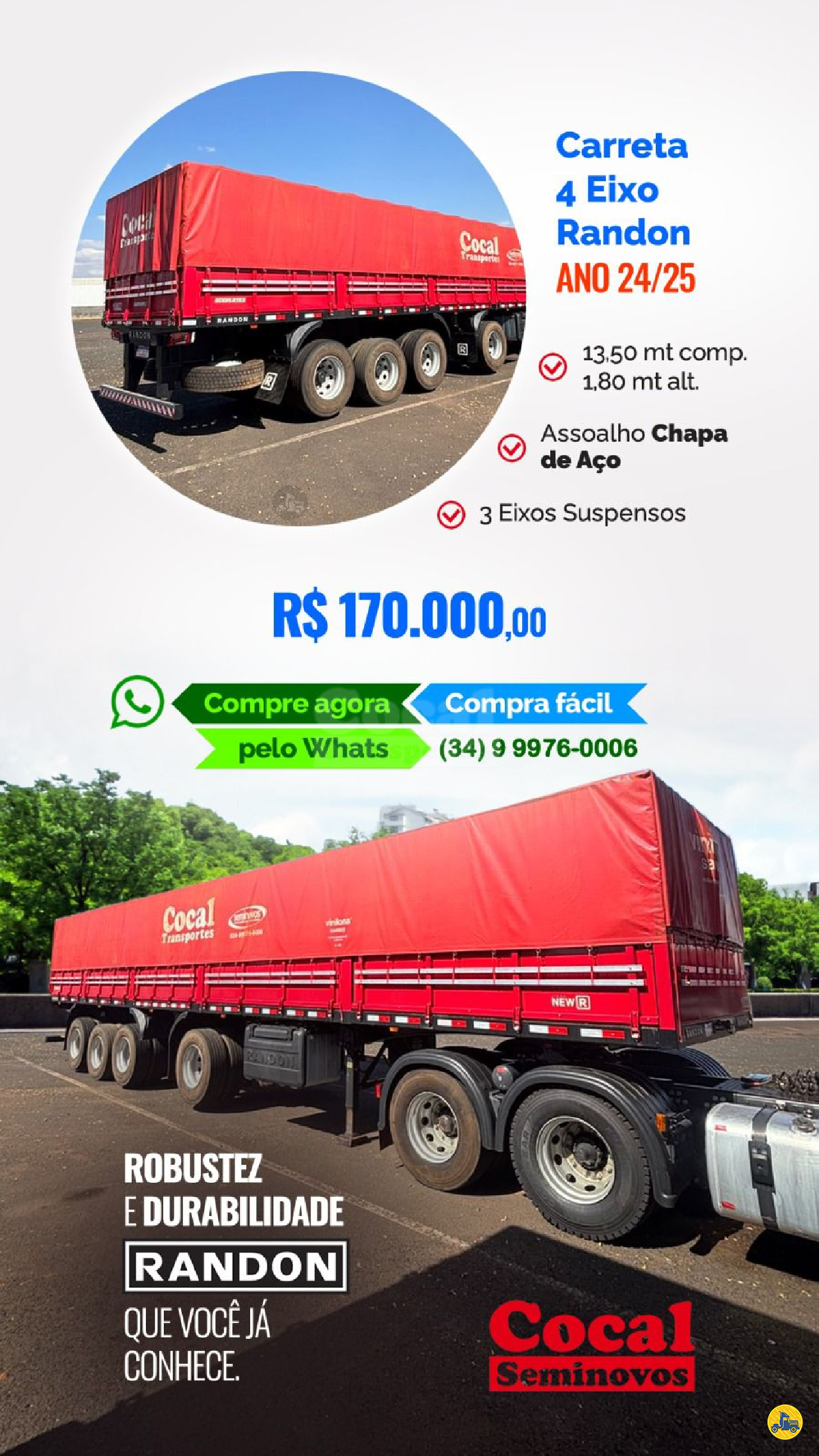 CARRETA SEMI-REBOQUE GRANELEIRO Cocal Semi Novos UBERLANDIA MINAS GERAIS MG